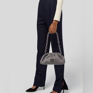 Badgley Mischka Ruched Vegan Leather Clutch / Shoulder convertible bag NWT